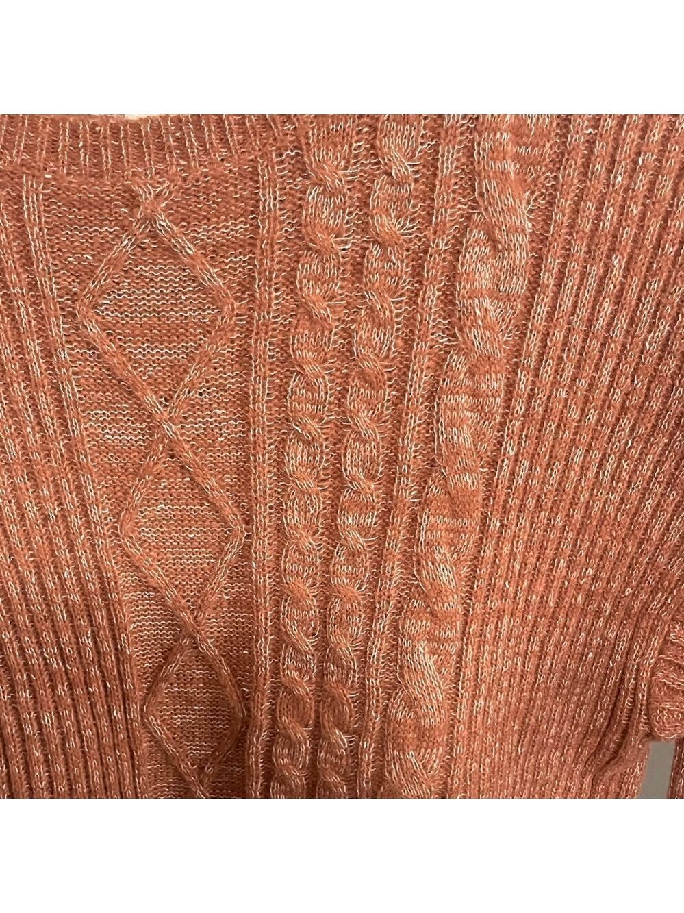 Sew In Love Chunky Crew Neck Sweater Womens Small Textured Fisherman Cable Knit - Picture 5 of 10